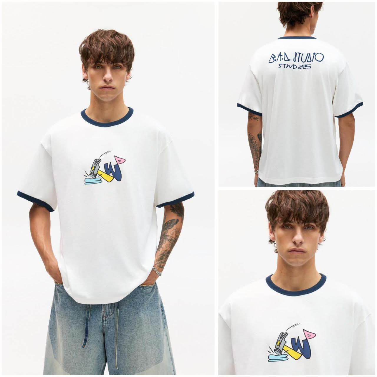 تيشرت راوند BERSHKA