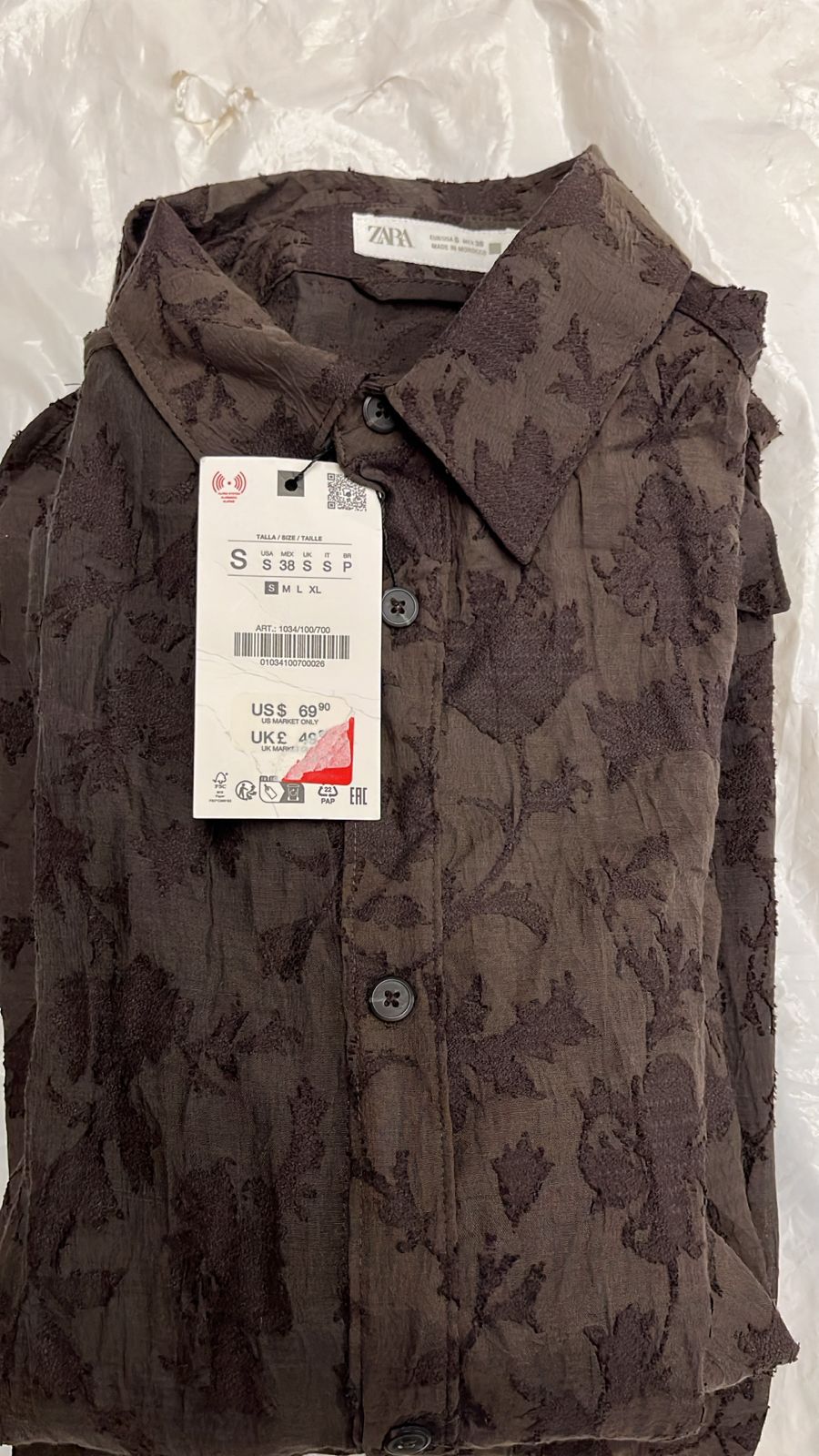 قميص نص كم zara