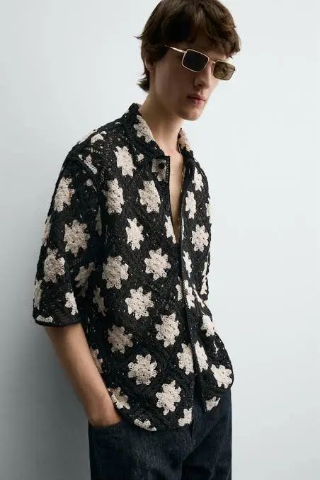 قميص نص كم zara