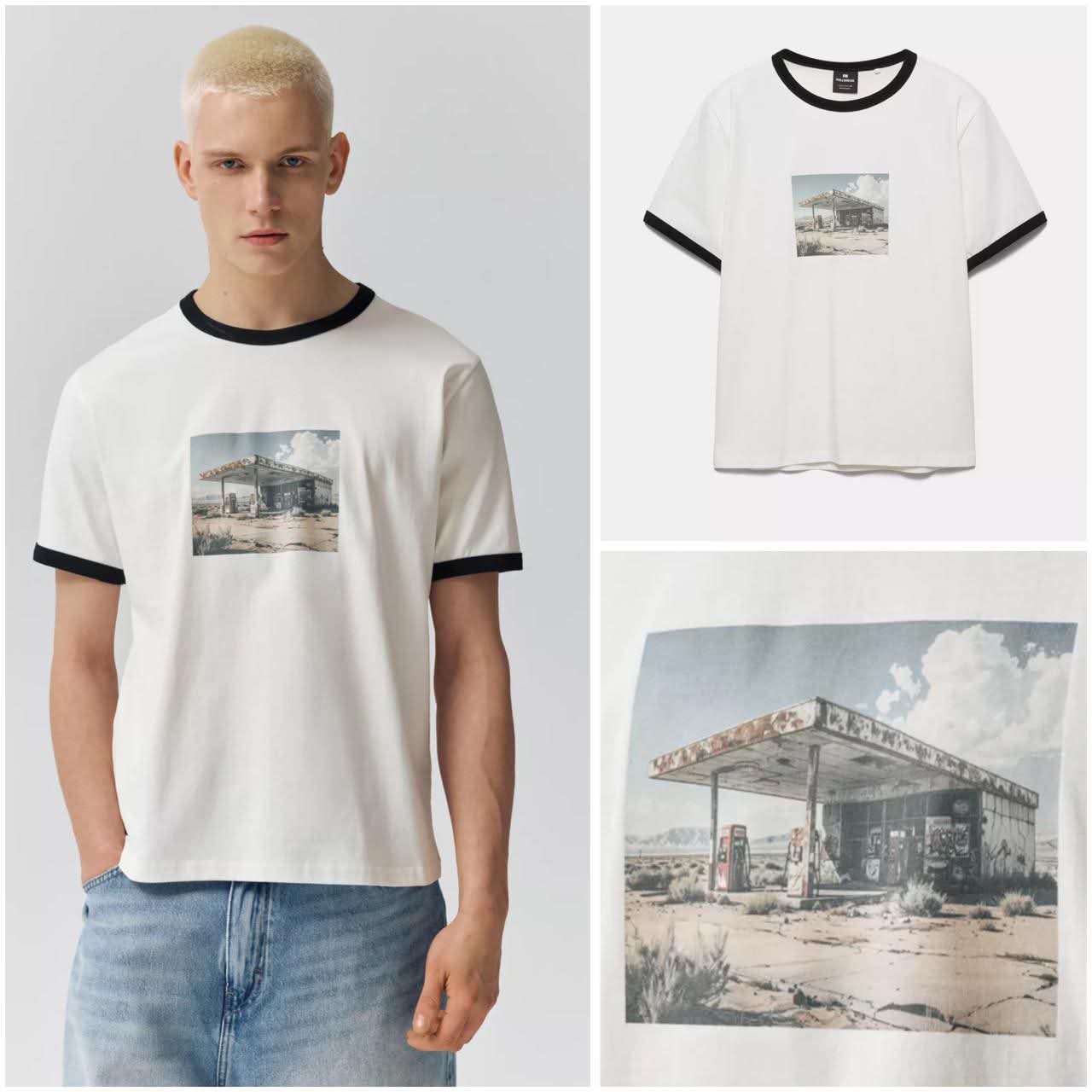 تيشرت راوند BERSHKA